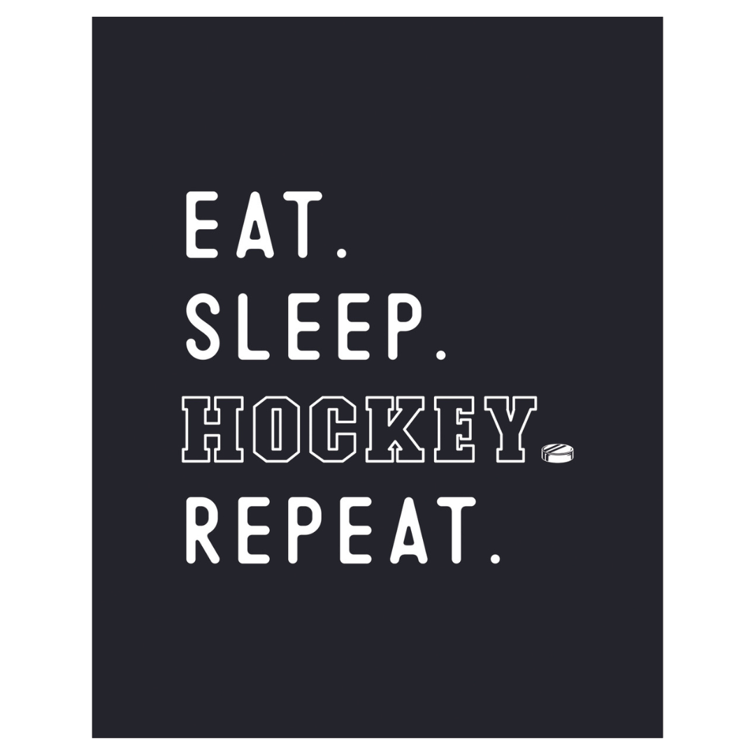 Eat Sleep Hockey Banner | Kids Sports Room Decor