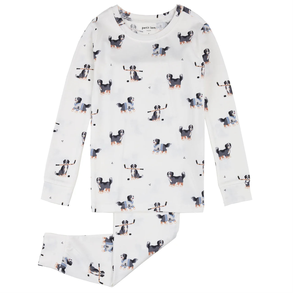 Long Sleeve PJ Set - Hockey Dogs
