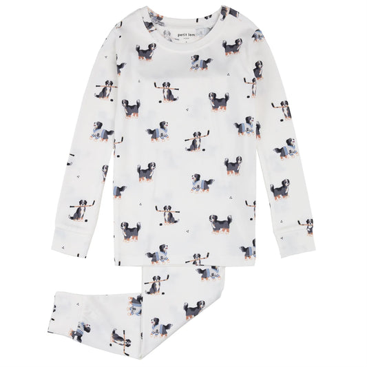 Long Sleeve PJ Set - Hockey Dogs