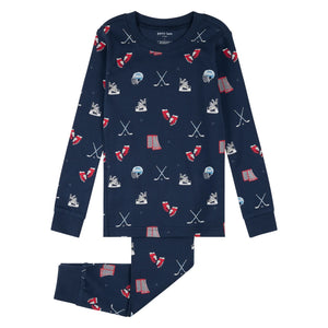 Long Sleeve PJ Set - Hockey