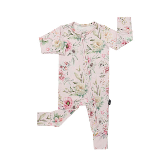 Footless Sleeper with Fold-Over Cuffs - Floral Bliss