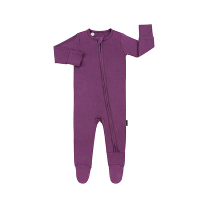 Footed Zipper Sleeper - Deep Plum