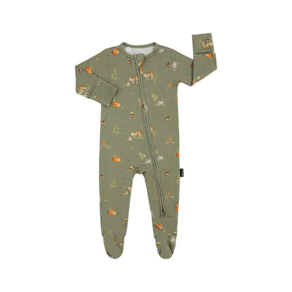 Footed Zipper Sleeper - Forest Friends