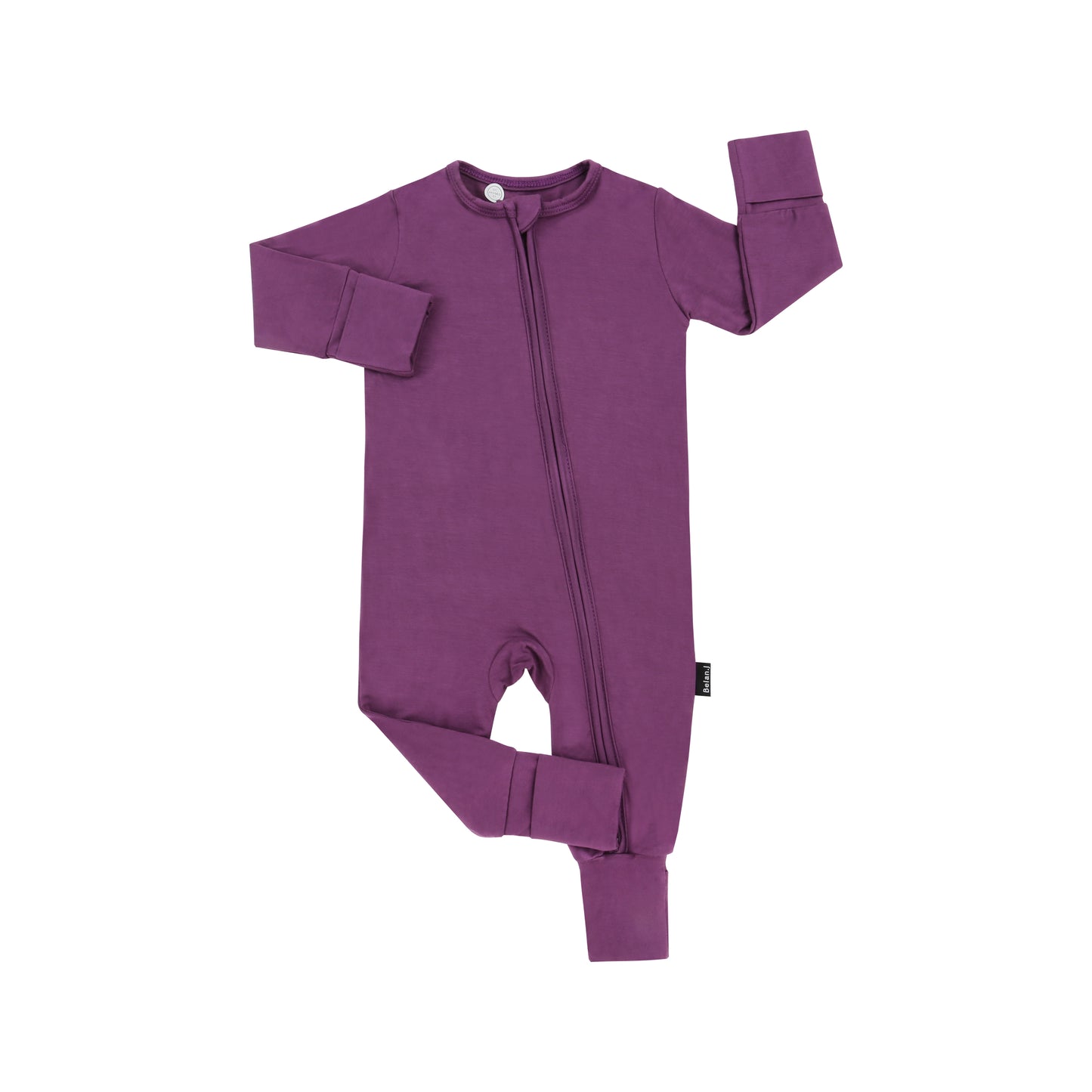 Footless Sleeper with Fold-Over Cuffs - Deep Plum