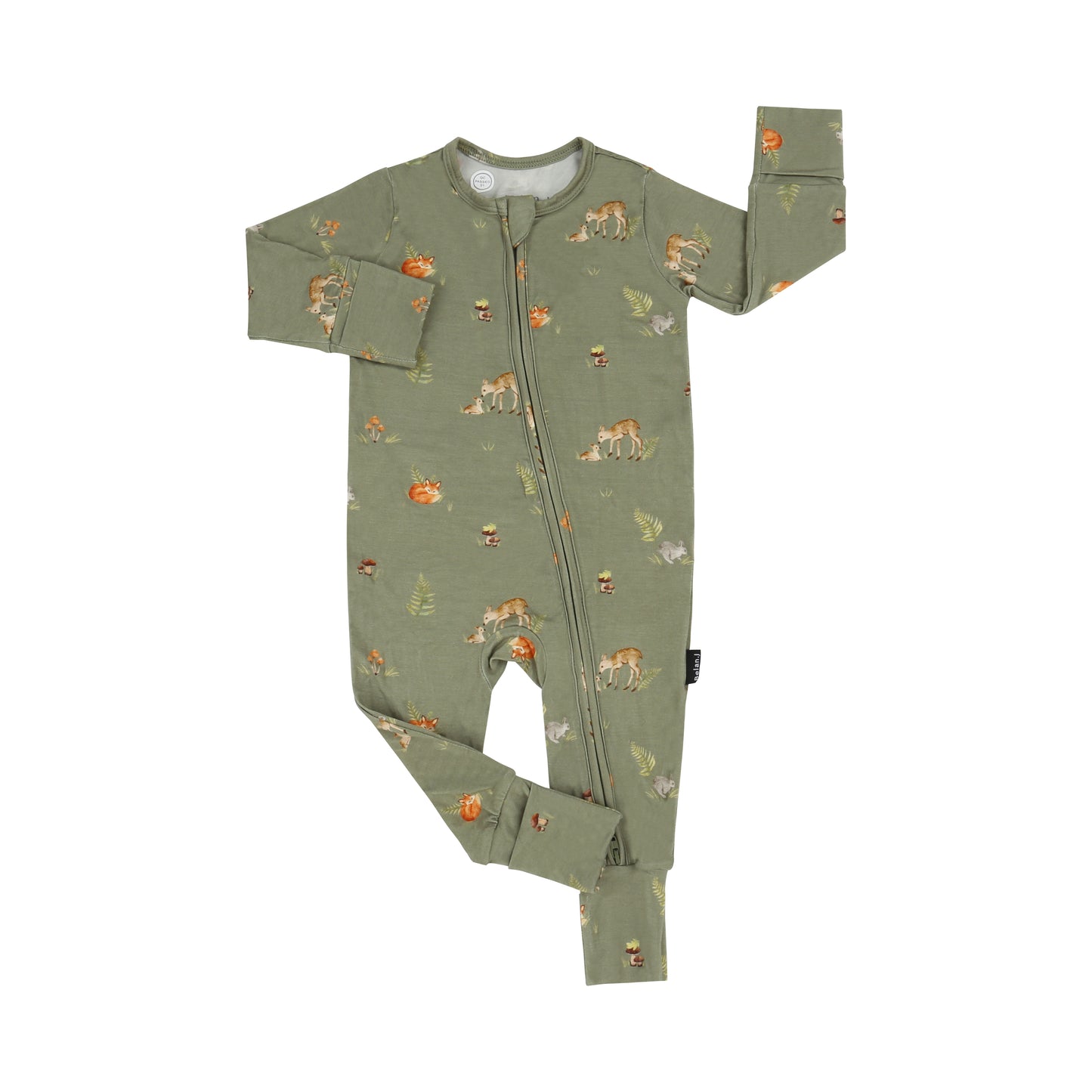 Footless Sleeper with Fold-Over Cuffs - Forest Friends