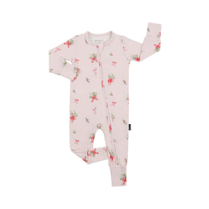 Footless Sleeper with Fold-Over Cuffs - Pink Bows