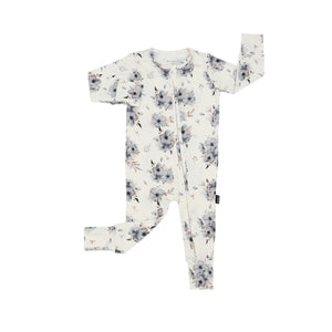 Footless Sleeper with Fold-Over Cuffs - Frosty Floral