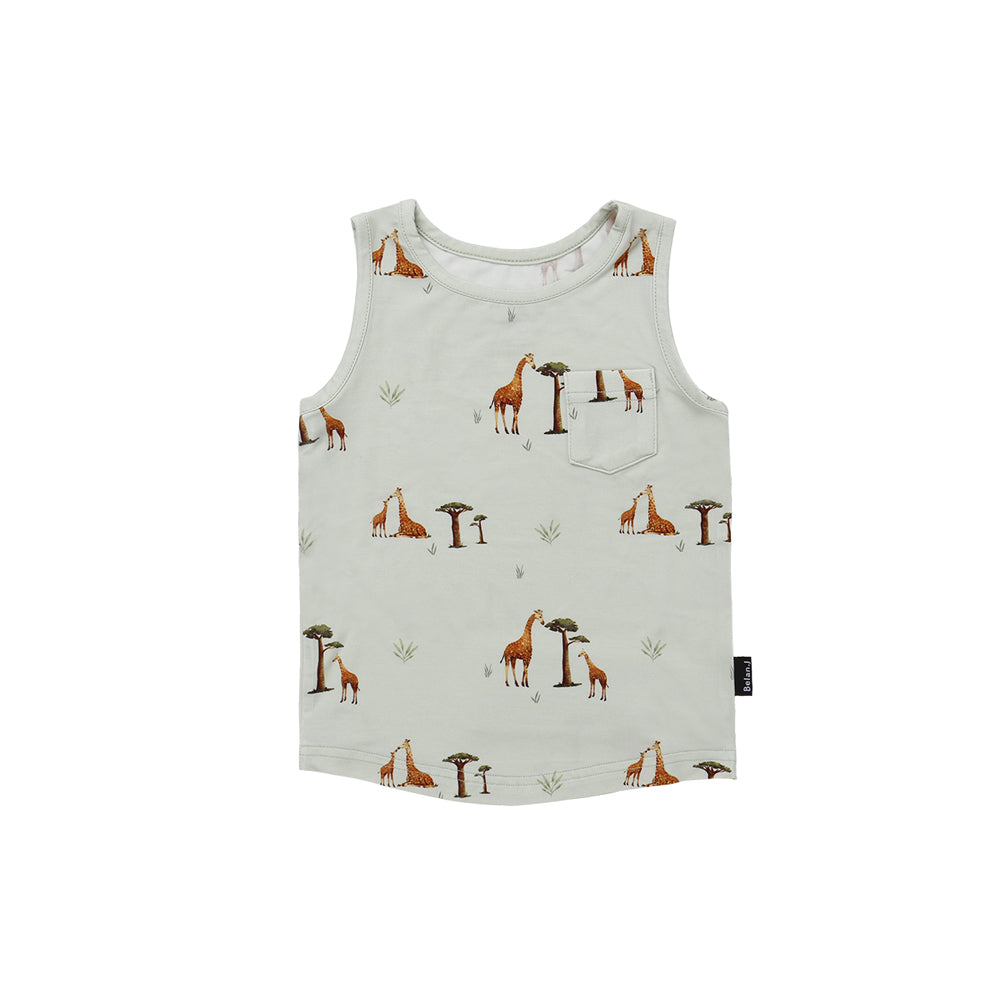 Pocket Tank Top - Giraffes