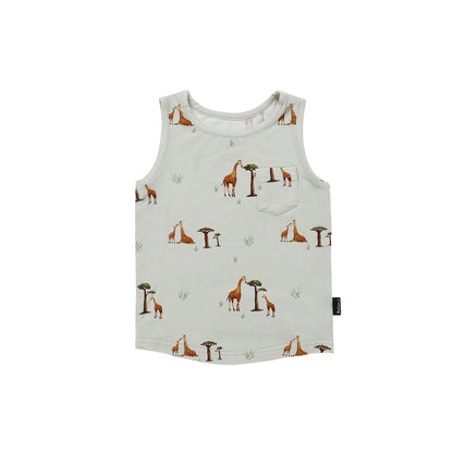 Pocket Tank Top - Giraffes