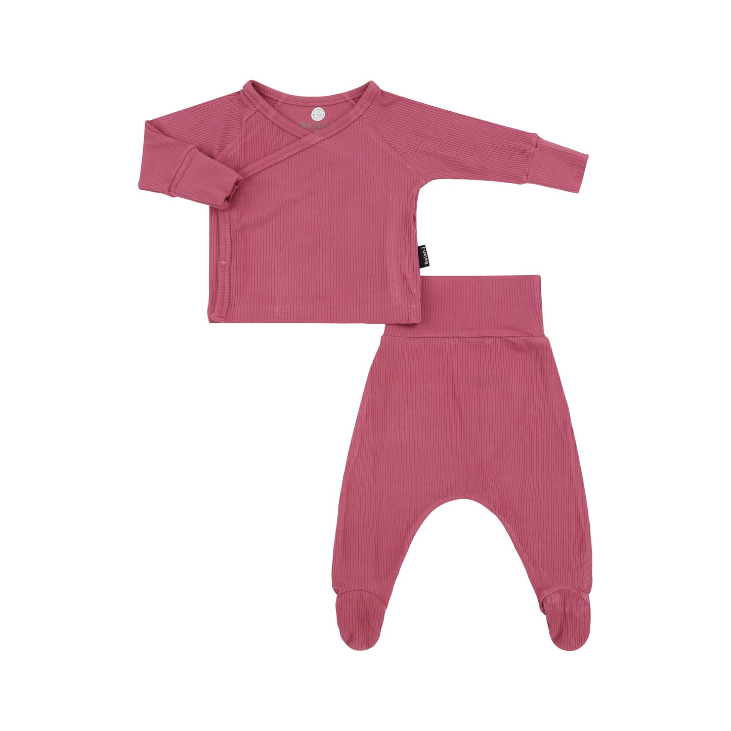 Ribbed Bamboo Take Me Home Kimono Set - Rose Wood