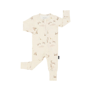 Footless Sleeper with Fold-Over Cuffs - Little Lambs