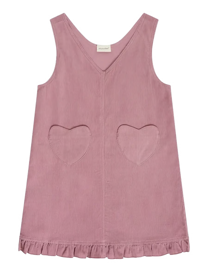 Corduroy Overall Dress - Crushed Berry