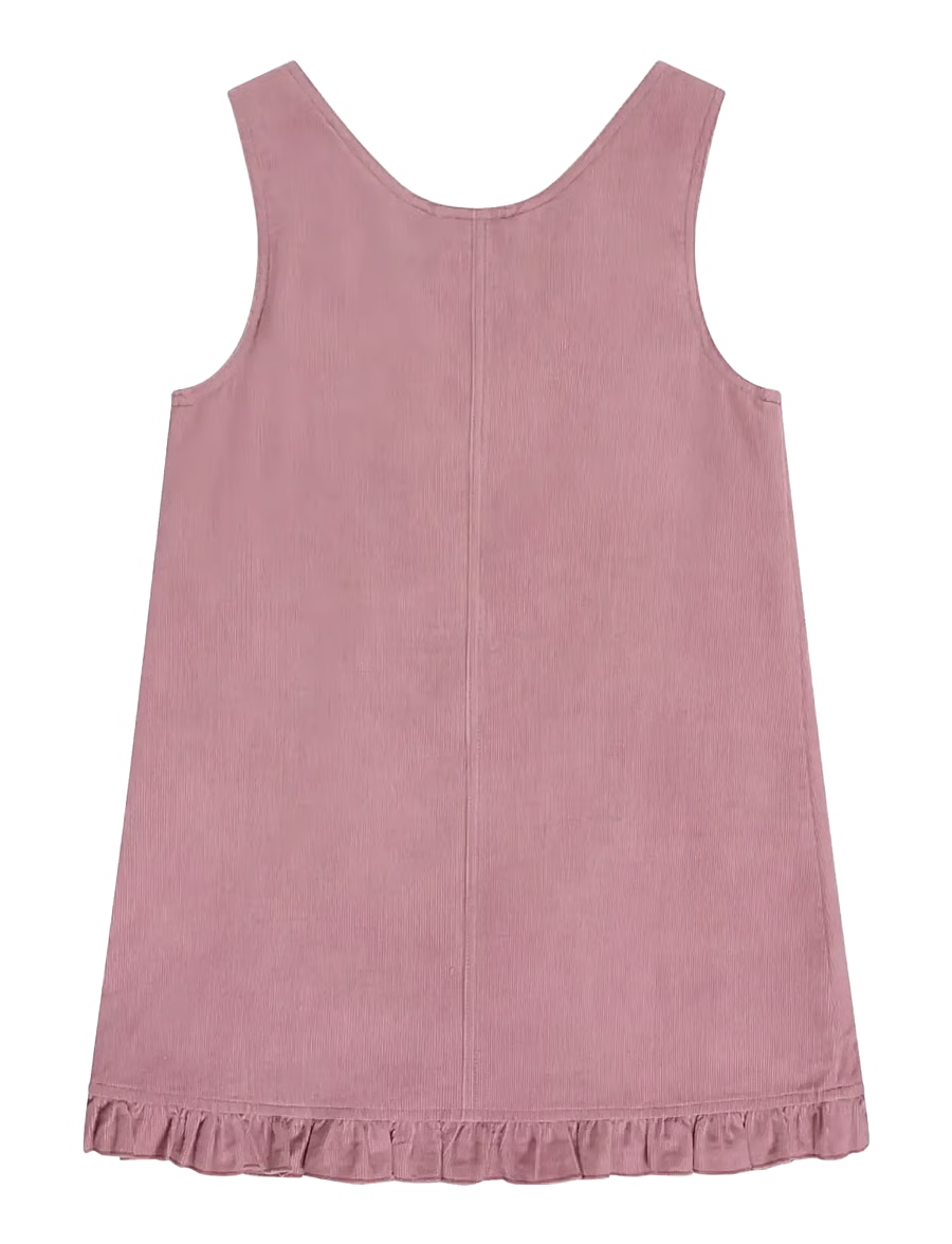 Corduroy Overall Dress - Crushed Berry