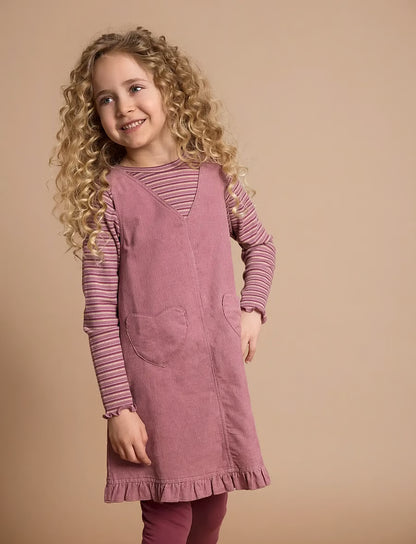 Corduroy Overall Dress - Crushed Berry
