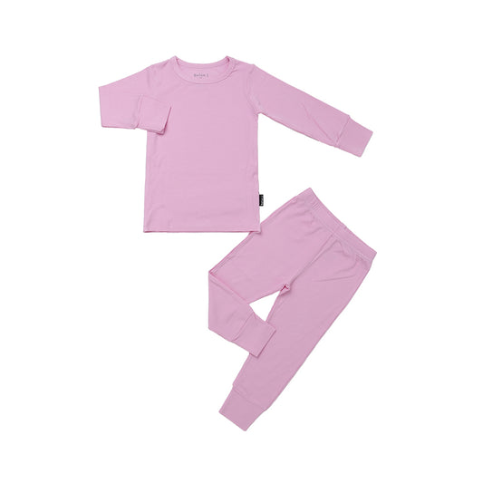 Long-Sleeve PJ Set -Ribbed Pastel Orchid