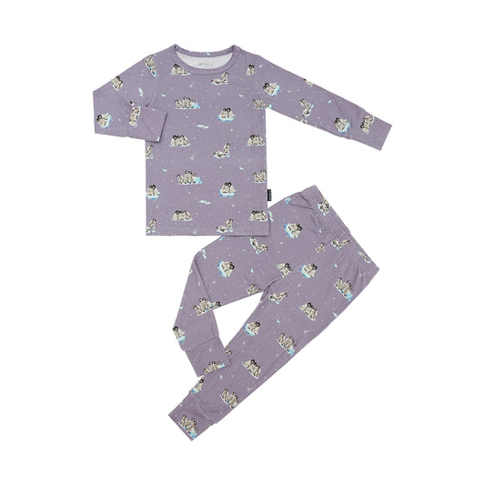 Long-Sleeve PJ Set - Penguins (Periwinkle)