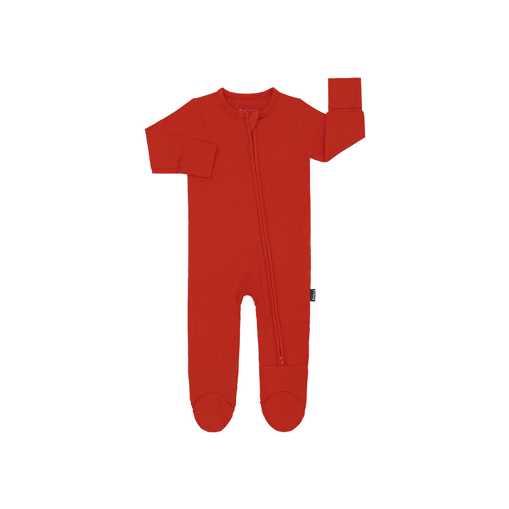 Footed Zipper Sleeper - Santa Red