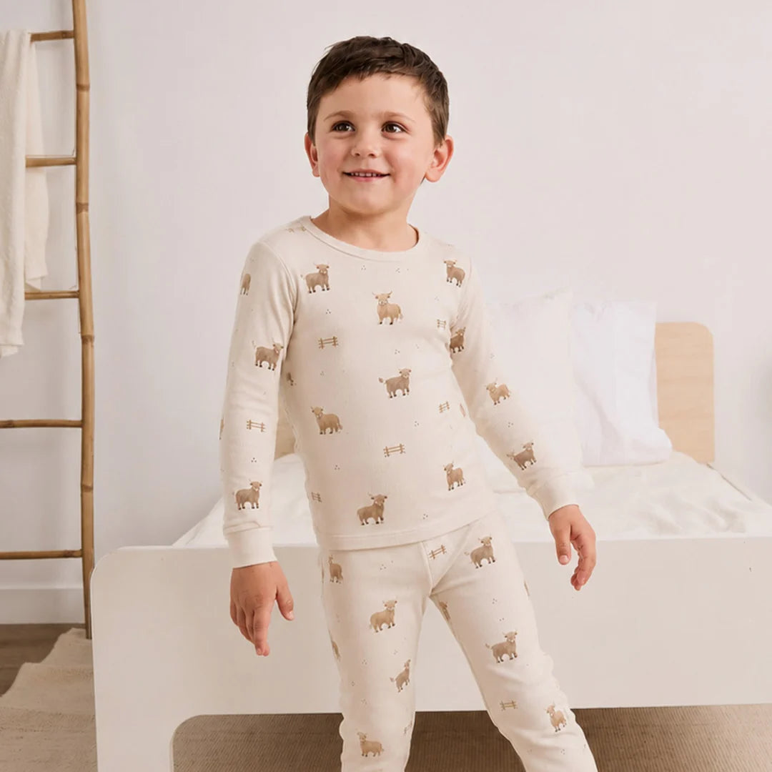Long Sleeve PJ Set - Highland Cows