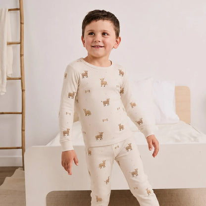 Long Sleeve PJ Set - Highland Cows