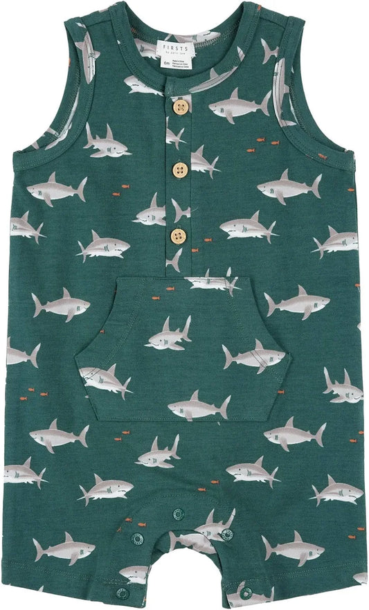 Romper Teal Sharks