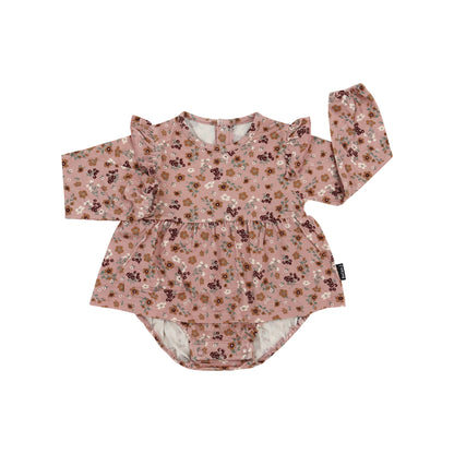 Long Sleeve Skirted Onesie - Velvet Garden
