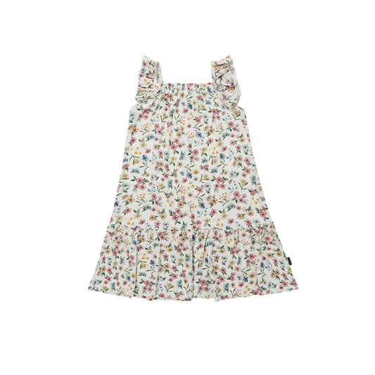 Ruffled Sleeves Bell Dress - Spring Meadow