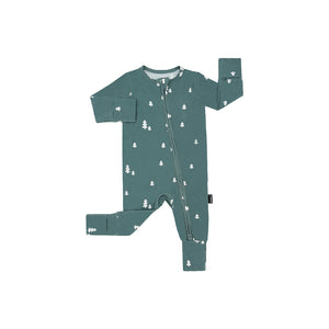 Footless Sleeper with Fold-Over Cuffs - Tiny Trees