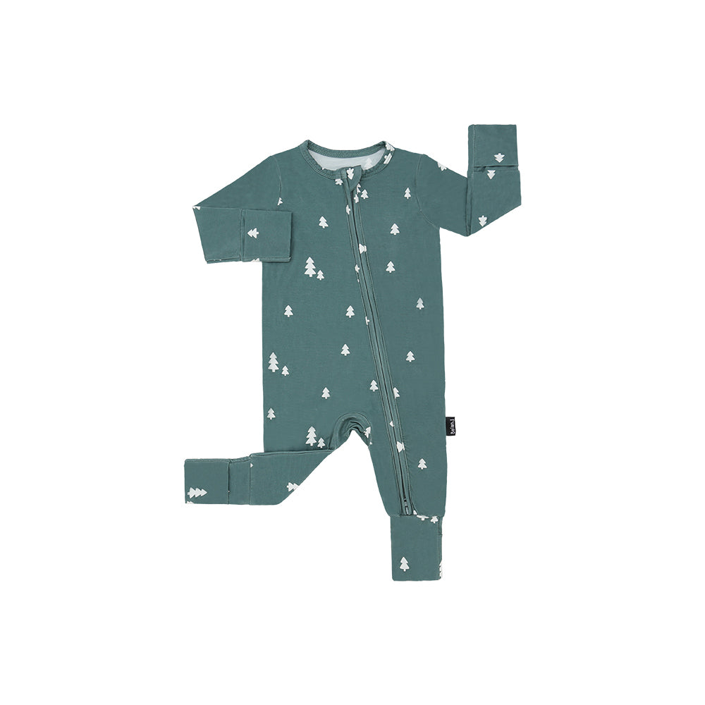 Footless Sleeper with Fold-Over Cuffs - Tiny Trees