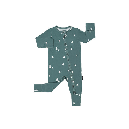 Footless Sleeper with Fold-Over Cuffs - Tiny Trees