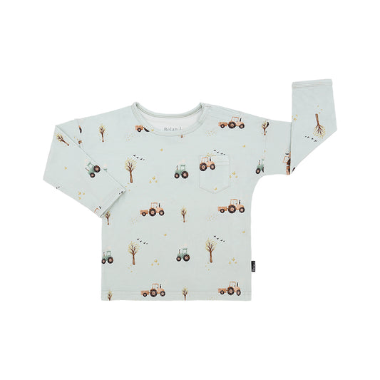 Long Sleeve Pocket Tee - Tractors