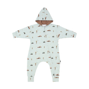 Hooded Zipper Jumpsuit - Tractors