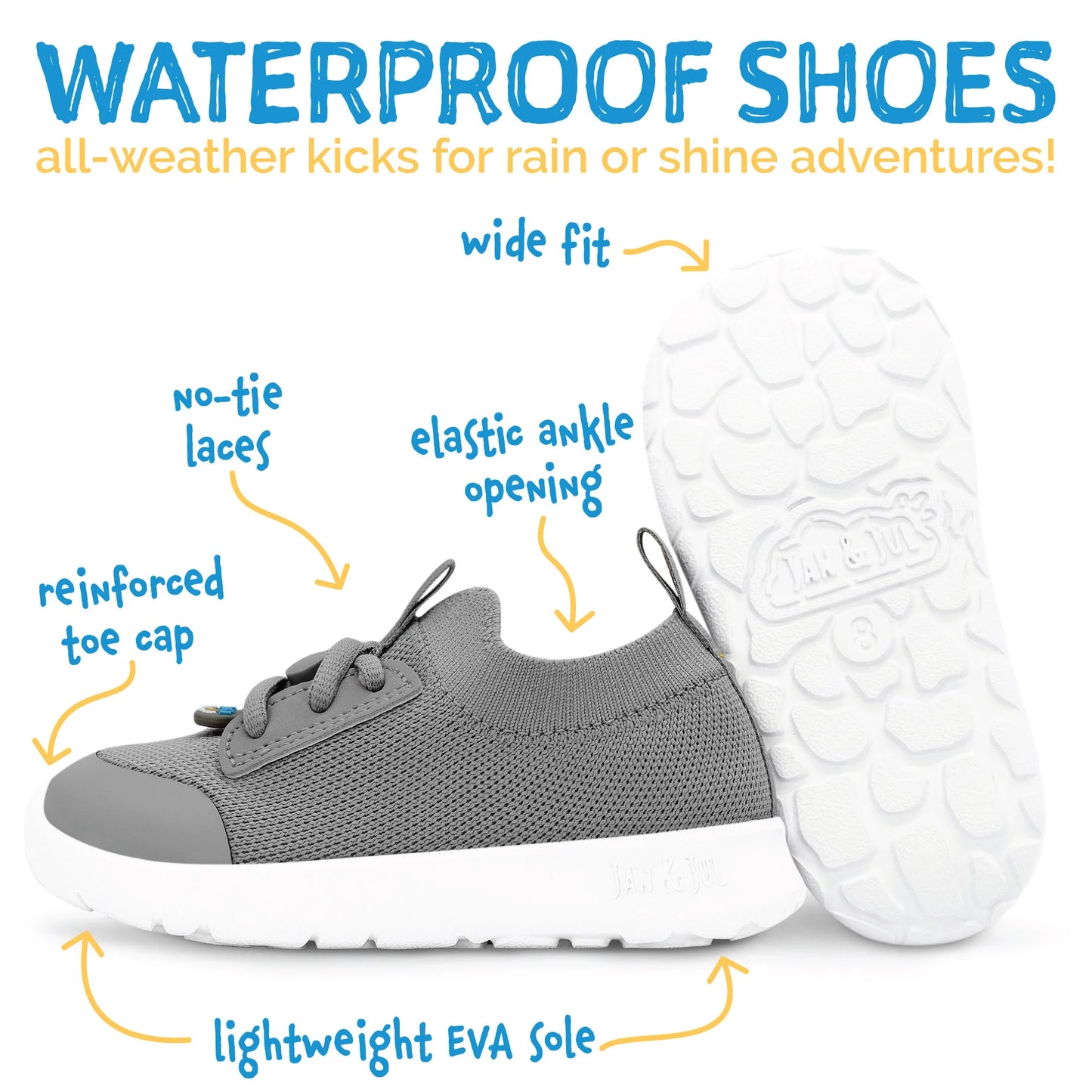 Kids Waterproof Shoes - Jet Black