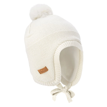 Pom Pom Knit Hat - Vanilla Cream