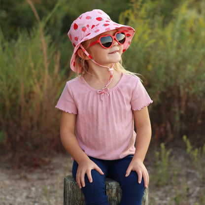 Kids Polarized Heart Sunglasses - Nautical Red