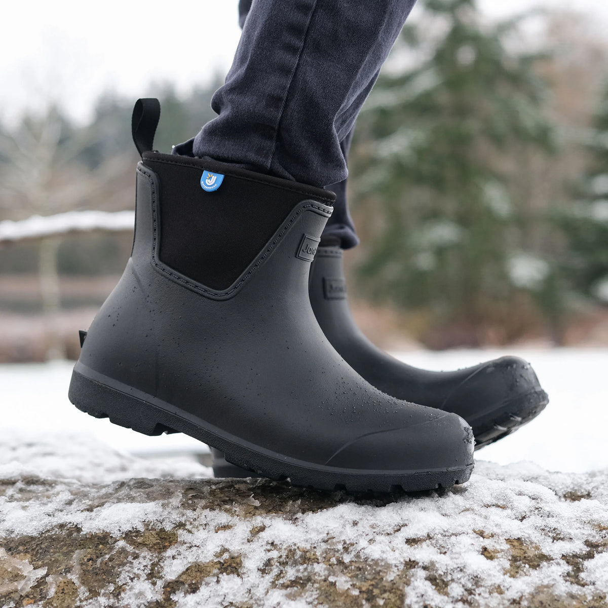 Cozy-Dry Harbour Ankle Rain Boots - Black
