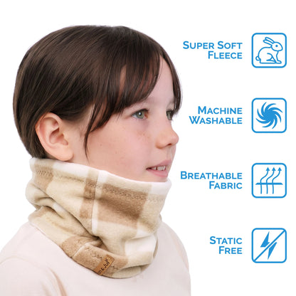 Fleece Neck Warmer - Brown Plaid