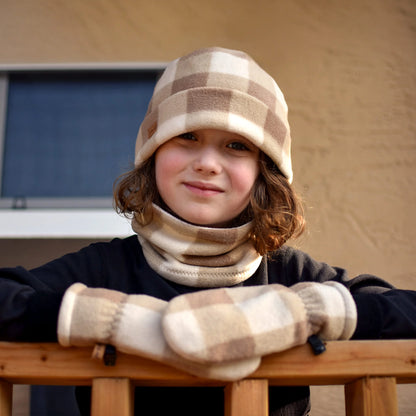 Fleece Neck Warmer - Brown Plaid