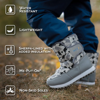 Toasty-Dry Puffy Winter Boots - Dark Plum