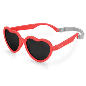 Kids Polarized Heart Sunglasses - Nautical Red