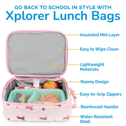 Kids Lunch Bag - Pink Ponies