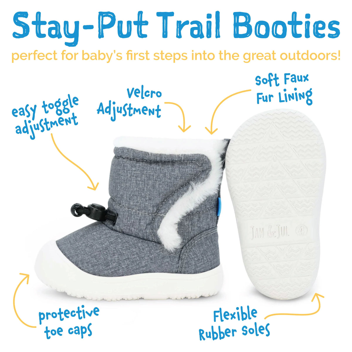 Baby Stay-Put Trail Booties - Dark Plum