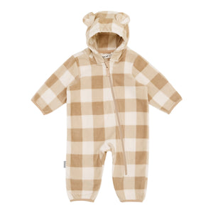 Fleece Bunting Suit - Brown Plaid