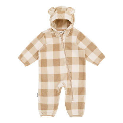Fleece Bunting Suit - Brown Plaid