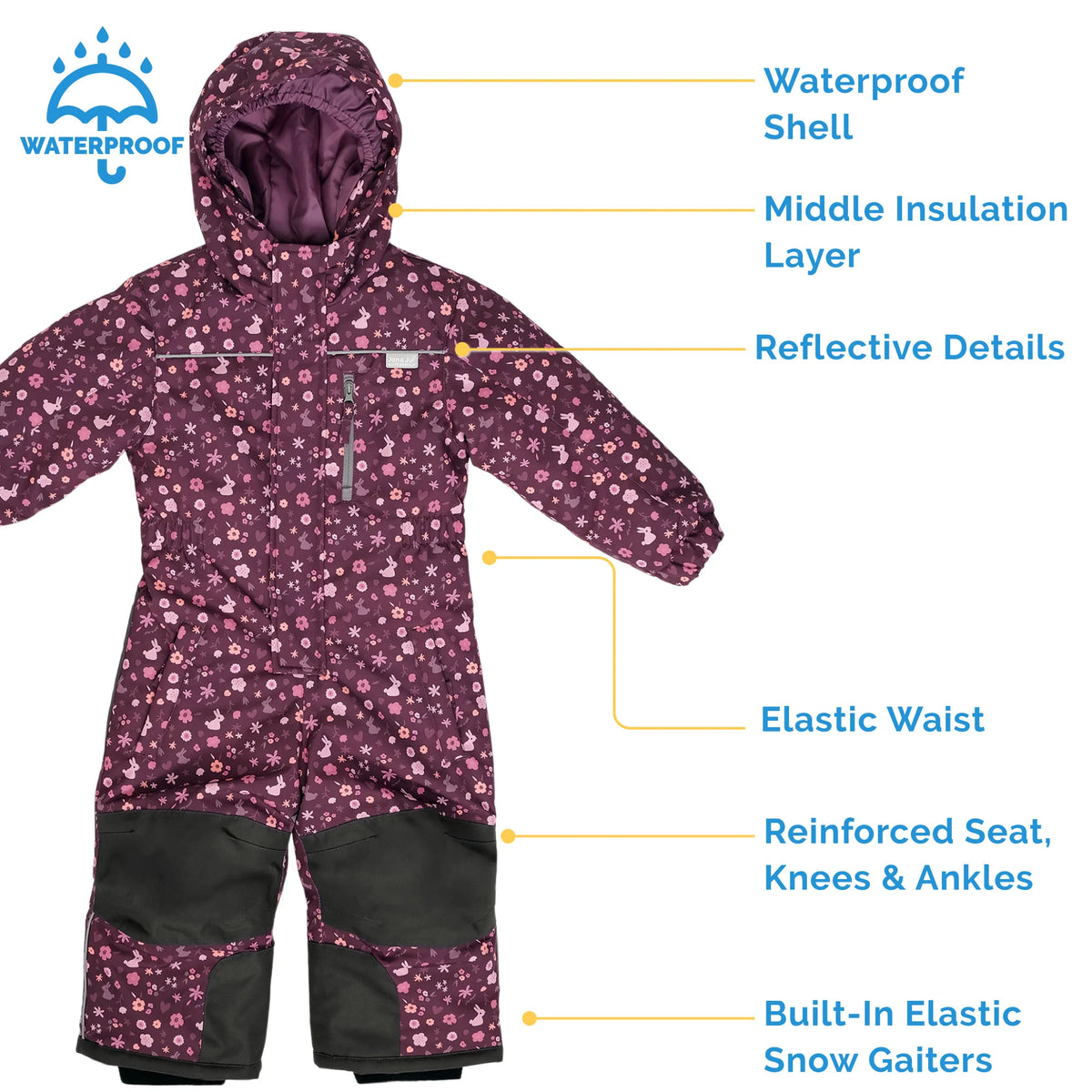 Kids Waterproof Snow Suit - Snow Fox