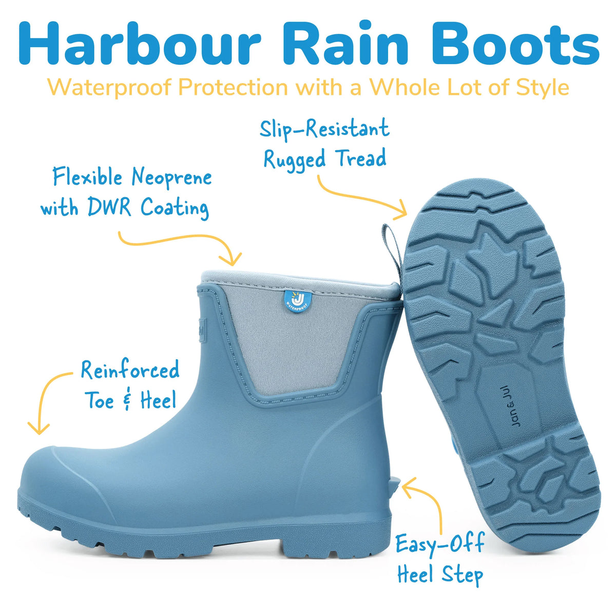Cozy-Dry Harbour Ankle Rain Boots - Apricot Flower