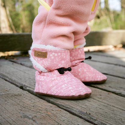 Stay-Put Winter Booties - Dusty Pink