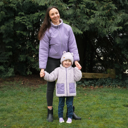Reversible Sherpa Fleece Jacket - Lavender