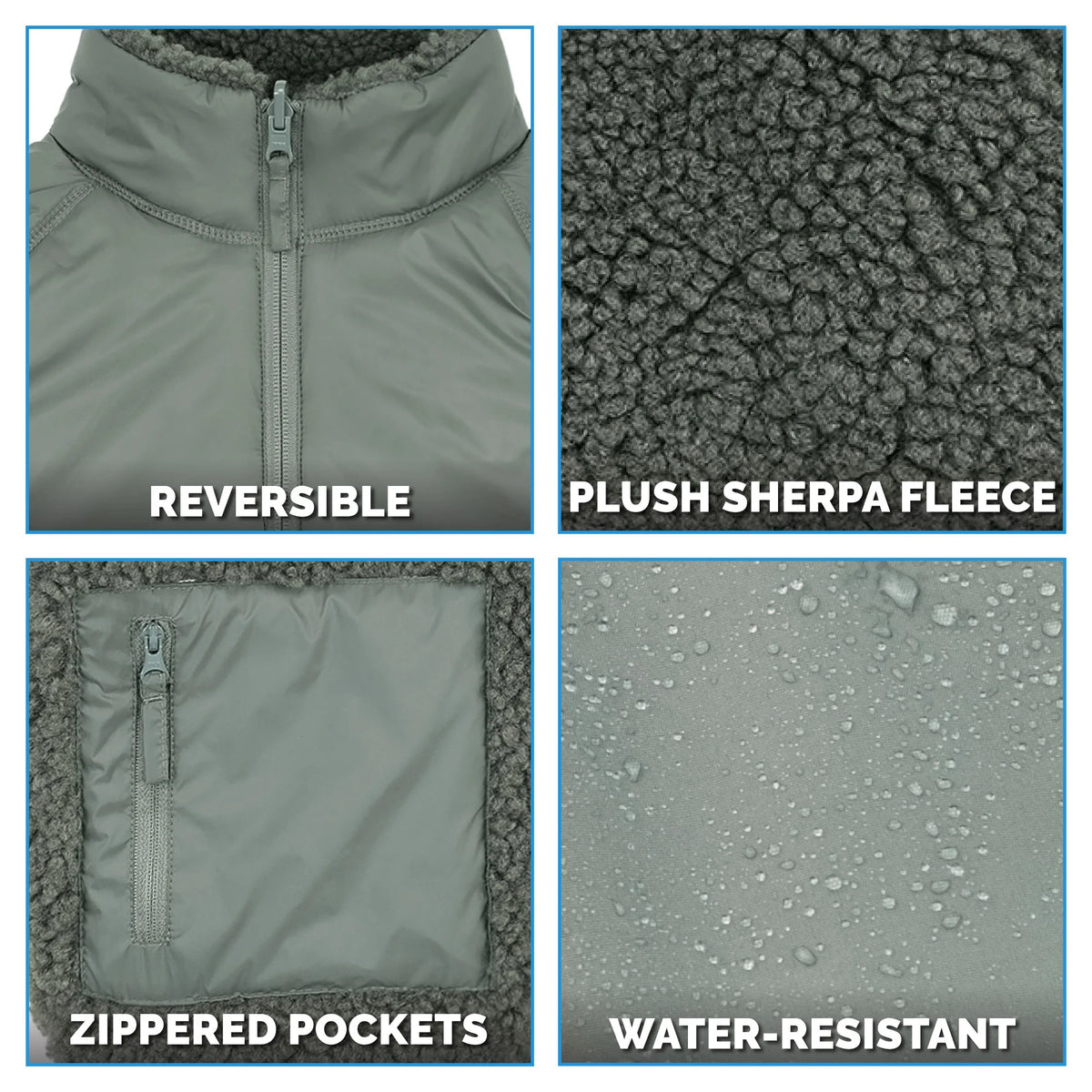 Reversible Sherpa Fleece Jacket - Oatmeal