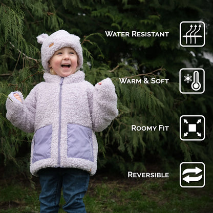 Reversible Sherpa Fleece Jacket - Oatmeal