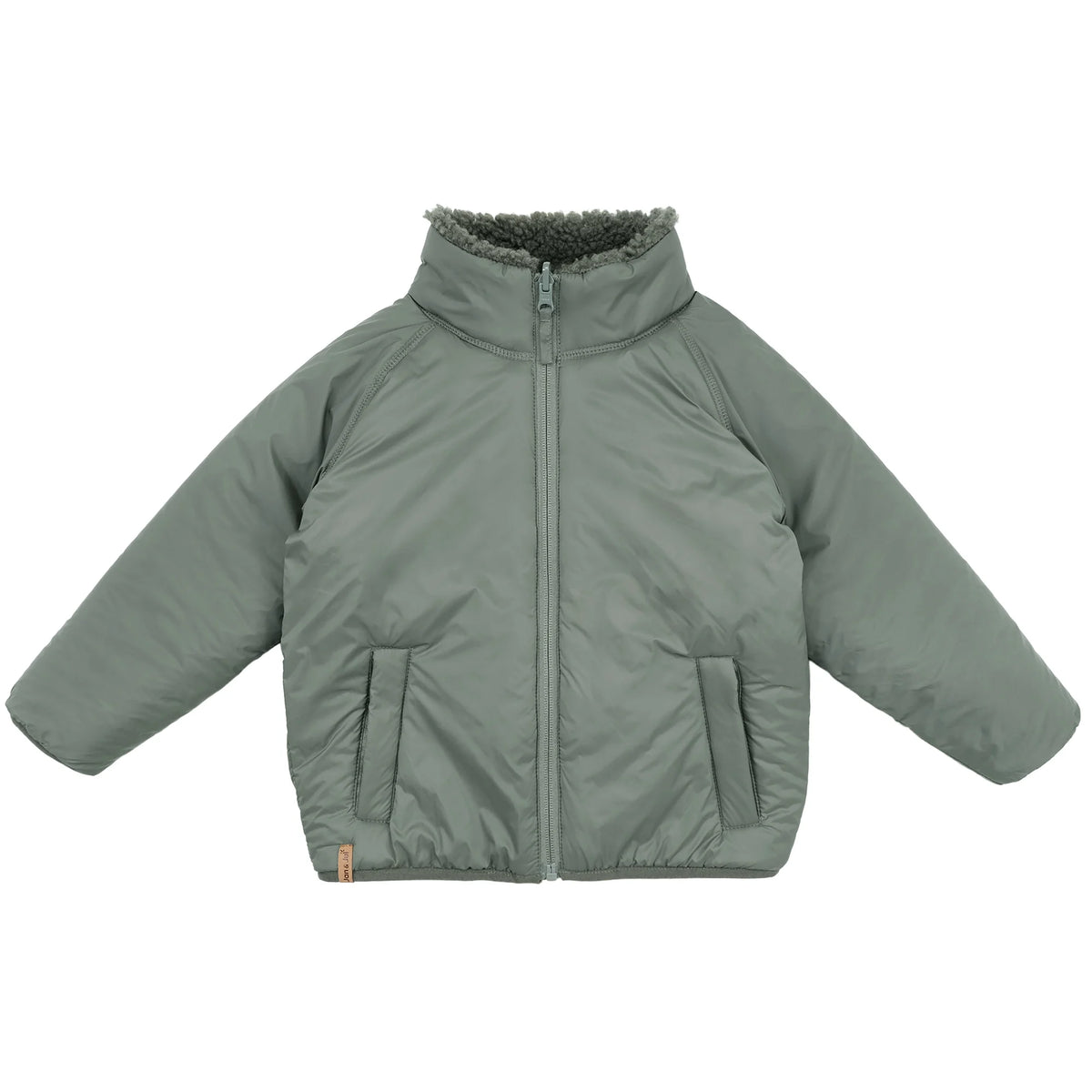 Reversible Sherpa Fleece Jacket - Dark Sage Green